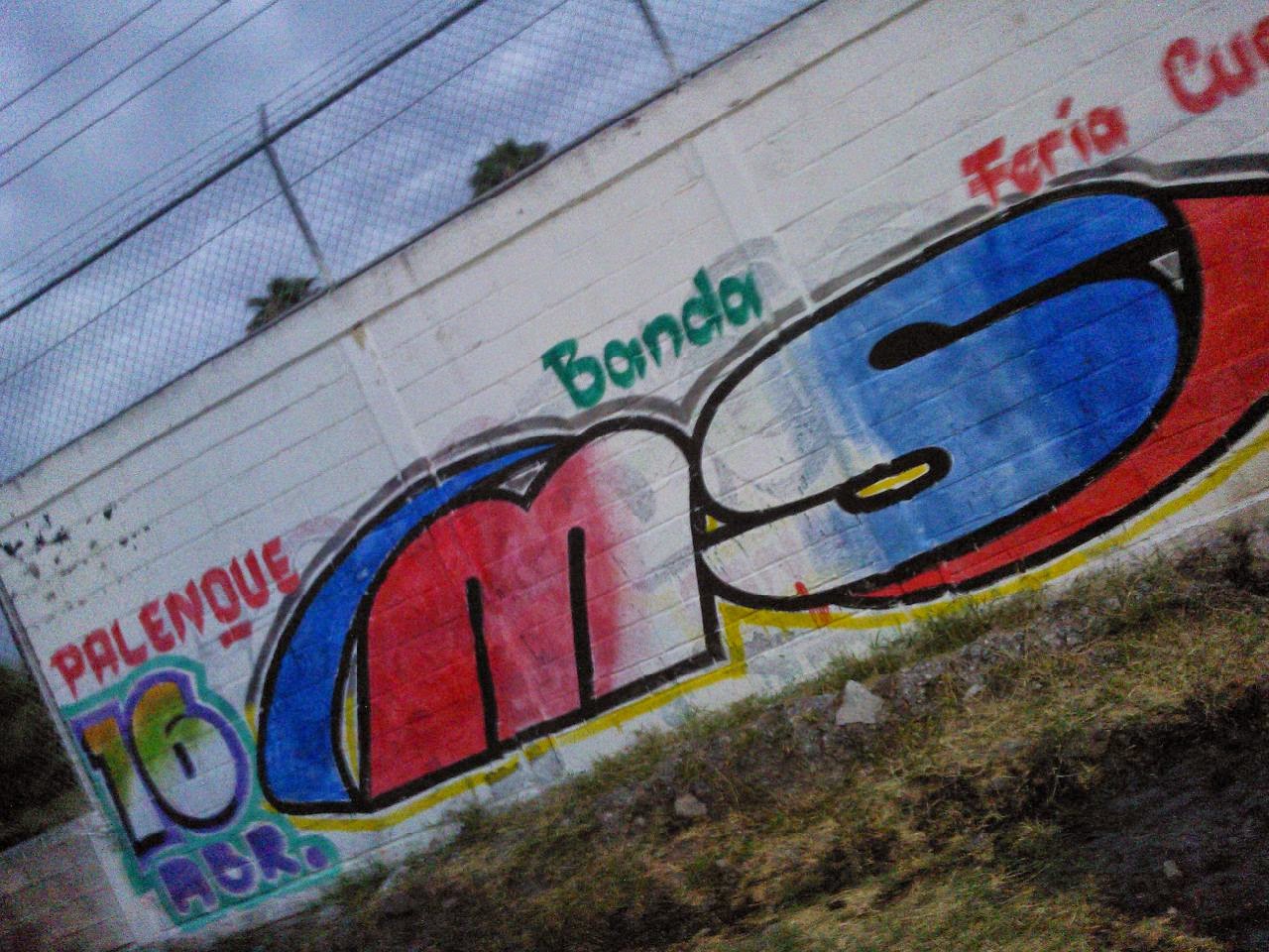 Publicidad pintada para evento masivo